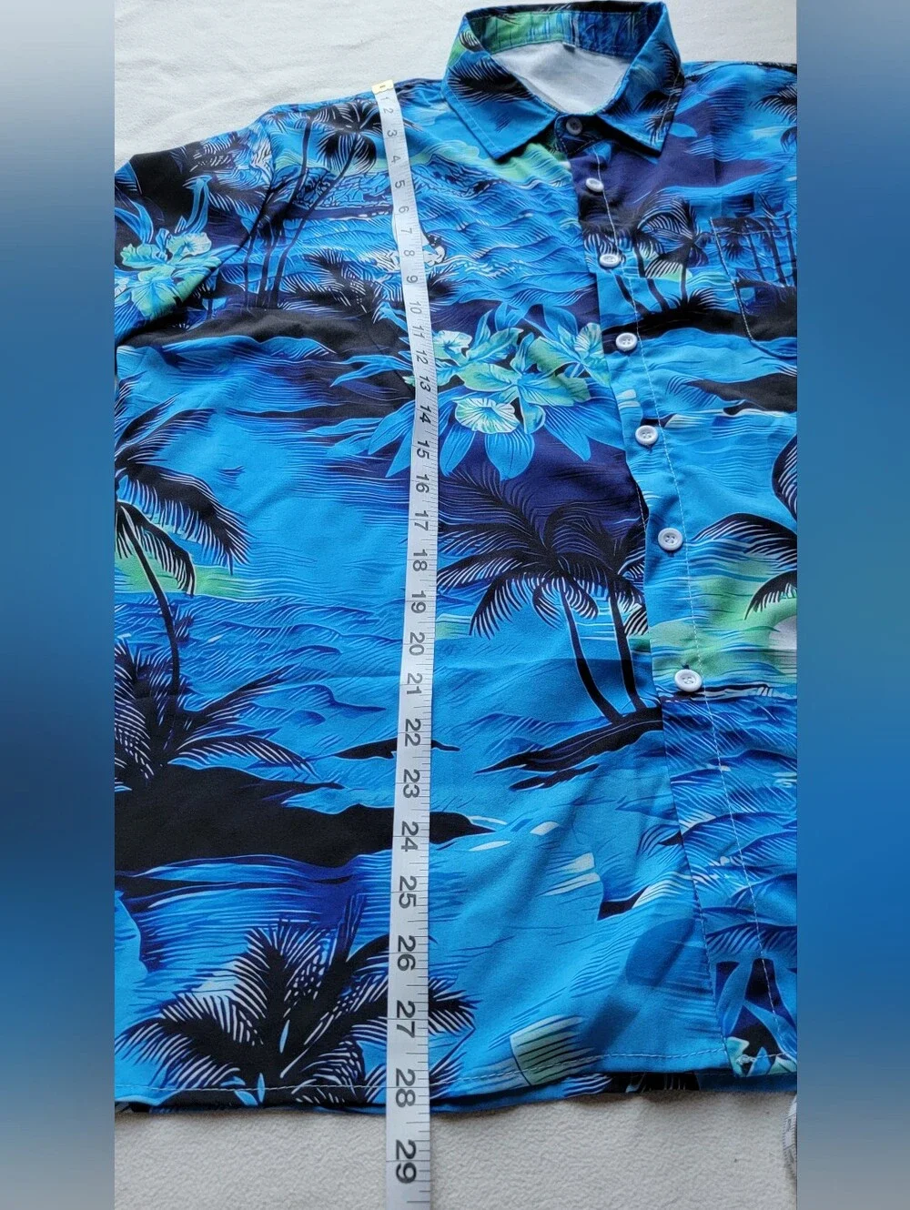 Blue Tropical Hawaiian Button-Up Shirt